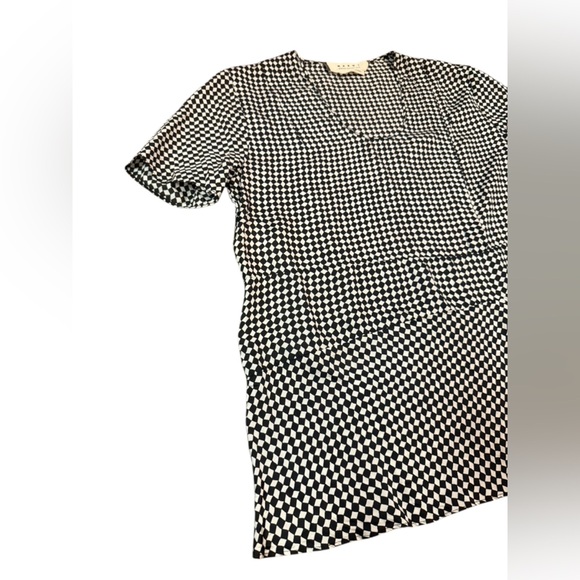 MARNI Winter Edition 2013 Black and White Checkered Blouse Size 44- US M (8-10) - Picture 4 of 11